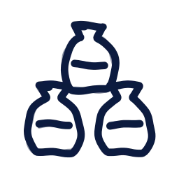 Sack stack icon, Draw style