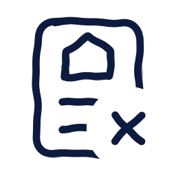 Sale deed x icon, Draw style
