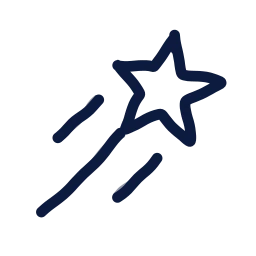 Shooting star icon, Draw style