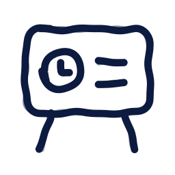 Shop hours board icon, Draw style
