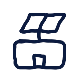 Solar rooftop icon, Draw style