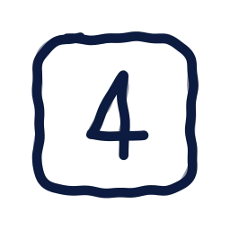 Square number 4 icon, Draw style