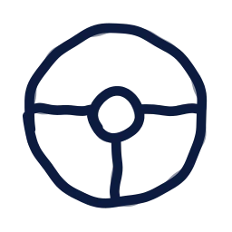 Steering wheel icon, Draw style