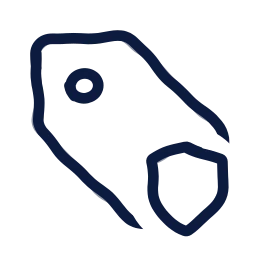 Tag shield icon, Draw style