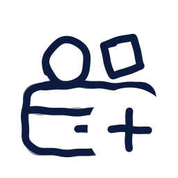 Toy box plus icon, Draw style