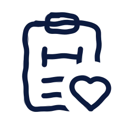 Workout plan heart icon, Draw style