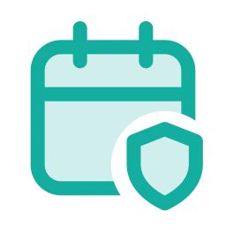 Calendar shield icon, Duo style