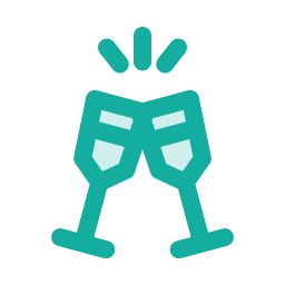 Champagne toast icon, Duo style
