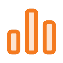 Chart bar icon, Duo style