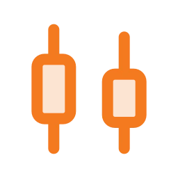 Chart candlestick icon, Duo style