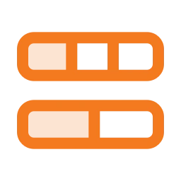 Chart percent stacked icon, Duo style