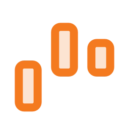 Chart waterfall icon, Duo style