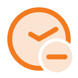 Clock minus icon, Duo style