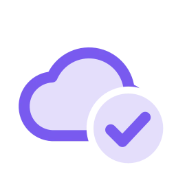 Cloud check icon, Duo style