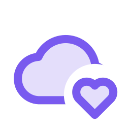 Cloud heart icon, Duo style