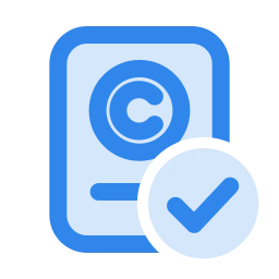 Copyright document check icon, Duo style
