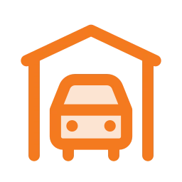 Covered parking icon, Duo style