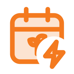 Crop calendar bolt icon, Duo style