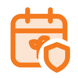 Crop calendar shield icon, Duo style
