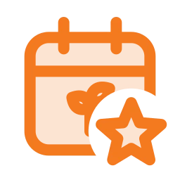 Crop calendar star icon, Duo style
