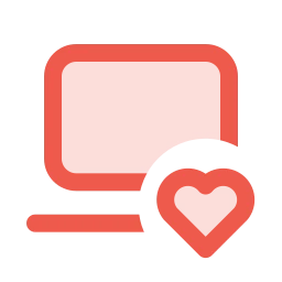 Laptop heart icon, Duo style
