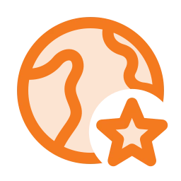 Planet earth star icon, Duo style