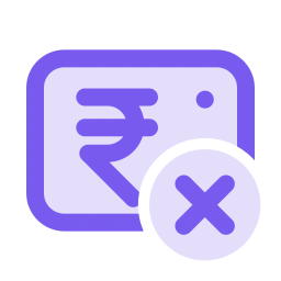 Rupee note x icon, Duo style