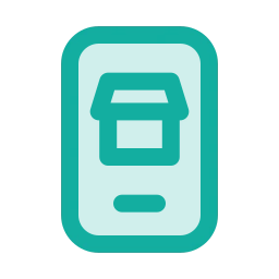 Shop on mobile icon, Duo style