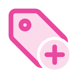 Tag plus icon, Duo style