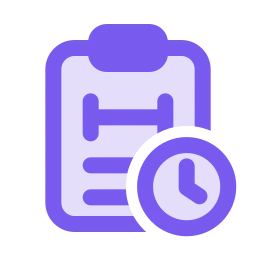 Workout plan clock icon, Duo style