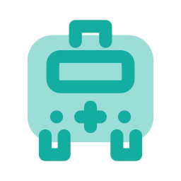 Ambulance front icon, Flat style