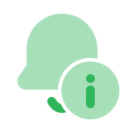 Bell info icon, Flat style