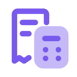 Bill calculation icon, Flat style