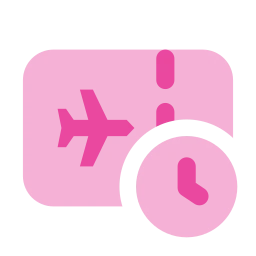 Boarding pass clock icon, Flat style