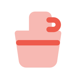 Bucket mug icon, Flat style