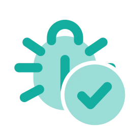 Bug check icon, Flat style