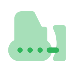 Bulldozer icon, Flat style