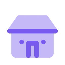 Bungalow icon, Flat style