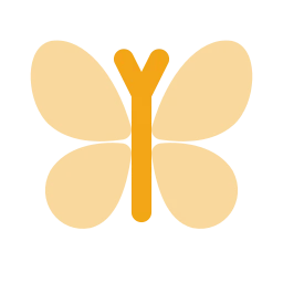 Butterfly icon, Flat style