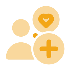 Buyer persona plus icon, Flat style