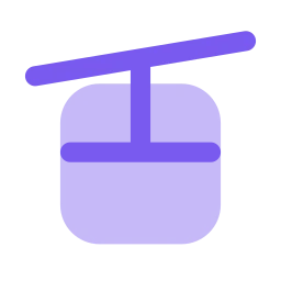 Cable car icon, Flat style