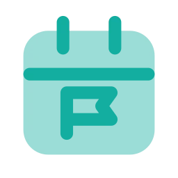 Calendar deadline icon, Flat style