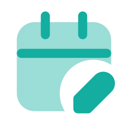 Calendar edit icon, Flat style