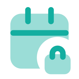 Calendar lock icon, Flat style