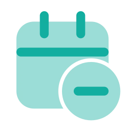 Calendar minus icon, Flat style
