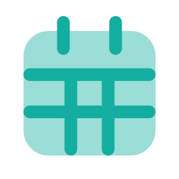 Calendar month grid icon, Flat style