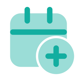Calendar plus icon, Flat style