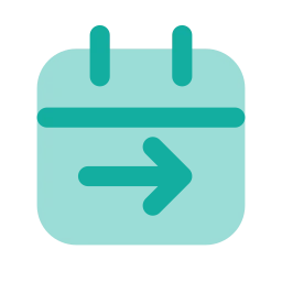 Calendar reschedule icon, Flat style