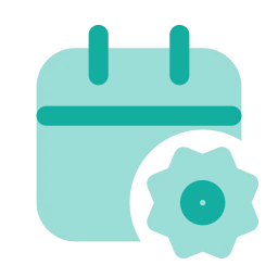 Calendar settings icon, Flat style