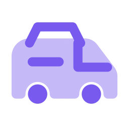 Campervan icon, Flat style
